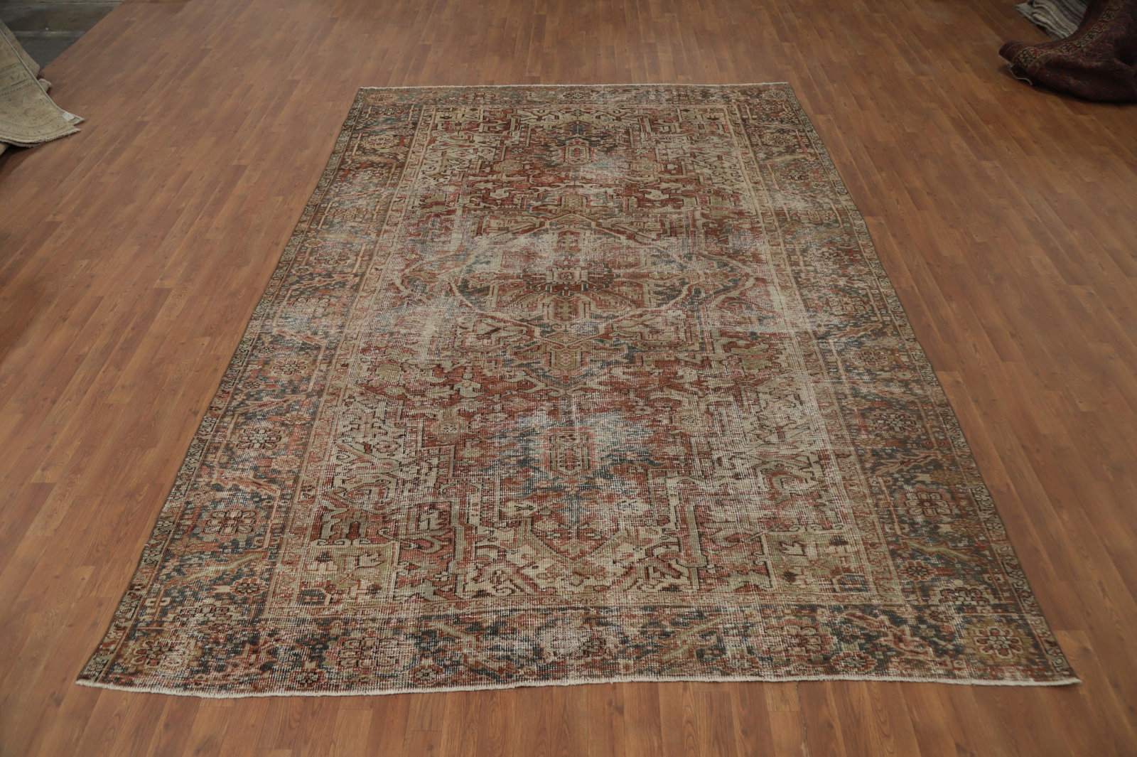 Pre-1900 Vegetable Dye Heriz Serapi Persian Area Rug 8x12 - 4