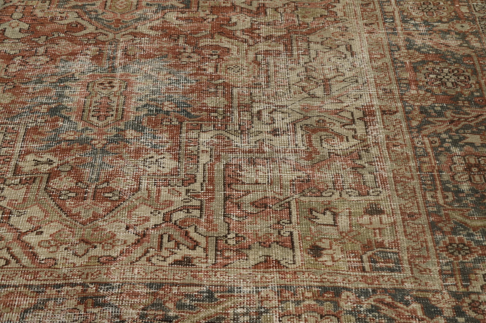 Pre-1900 Vegetable Dye Heriz Serapi Persian Area Rug 8x12 - 6