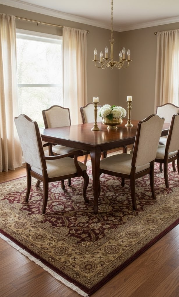 Wine Red Floral 6X9 Indo-Tabriz Oriental Rug - 2
