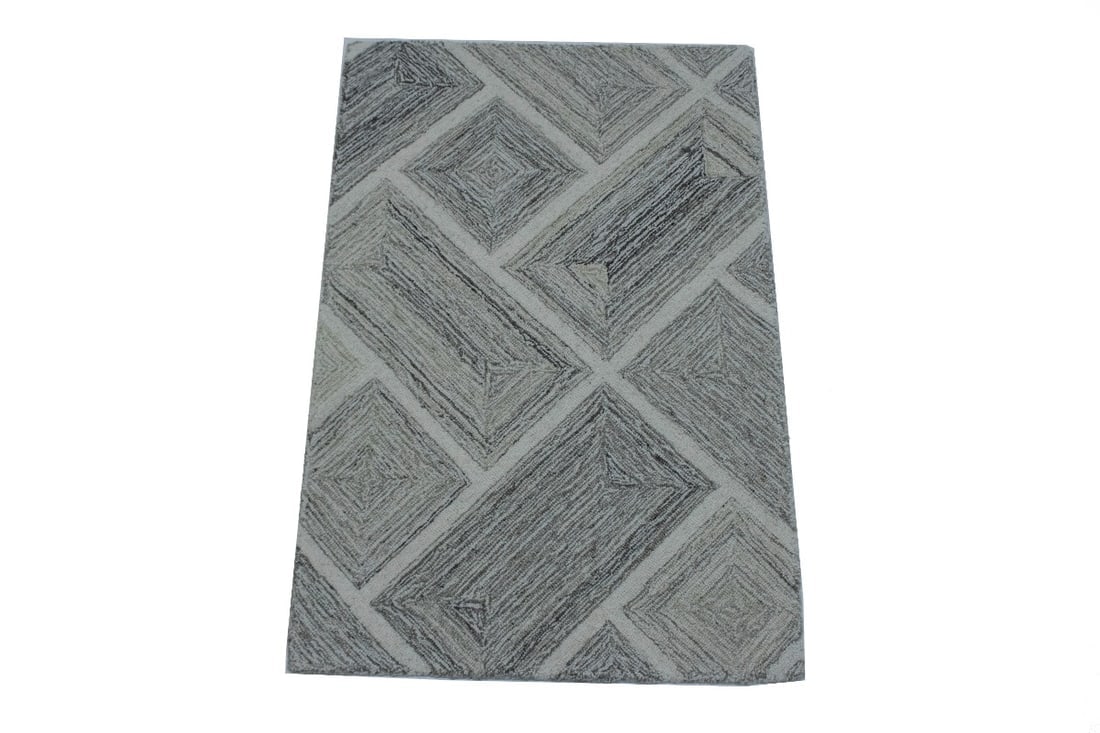Multicolored Geometric 2X3 Hand-Tufted Modern Rug - 3