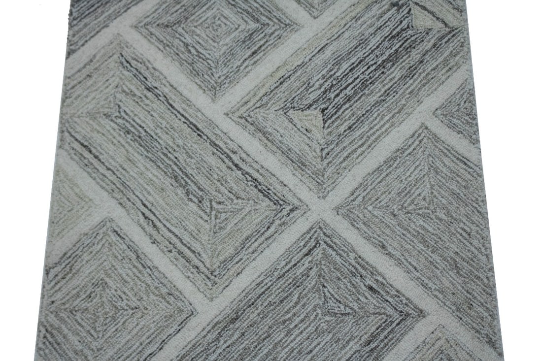 Multicolored Geometric 2X3 Hand-Tufted Modern Rug - 4