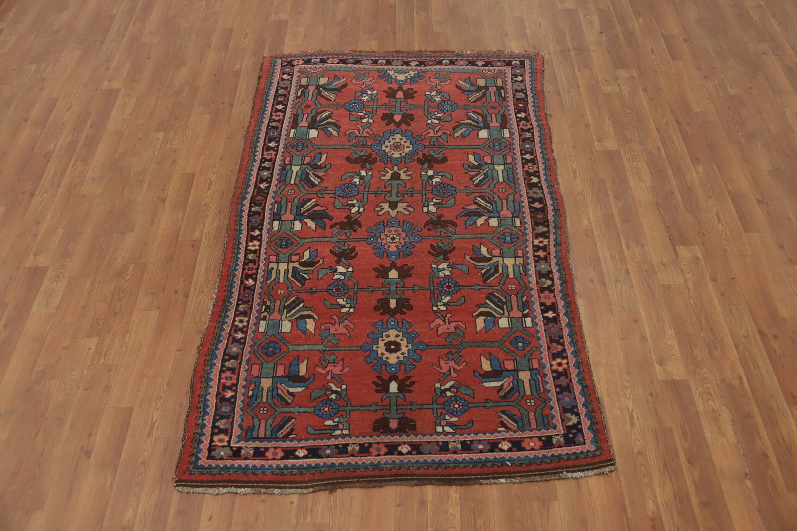 Pre-1900 Vegetable Dye Bidjar Halvaei Persian Rug 4x7 - 2