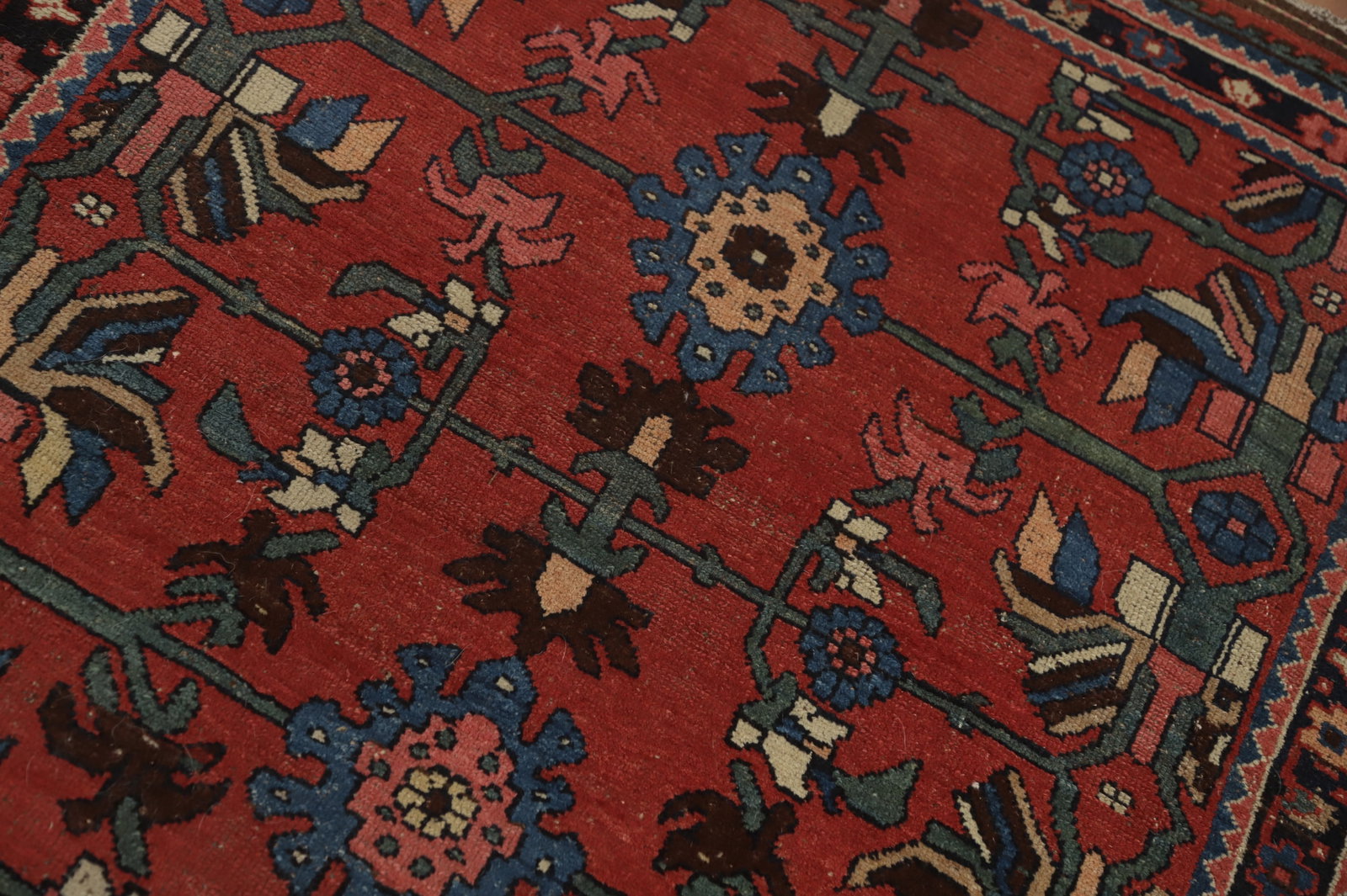 Pre-1900 Vegetable Dye Bidjar Halvaei Persian Rug 4x7 - 6