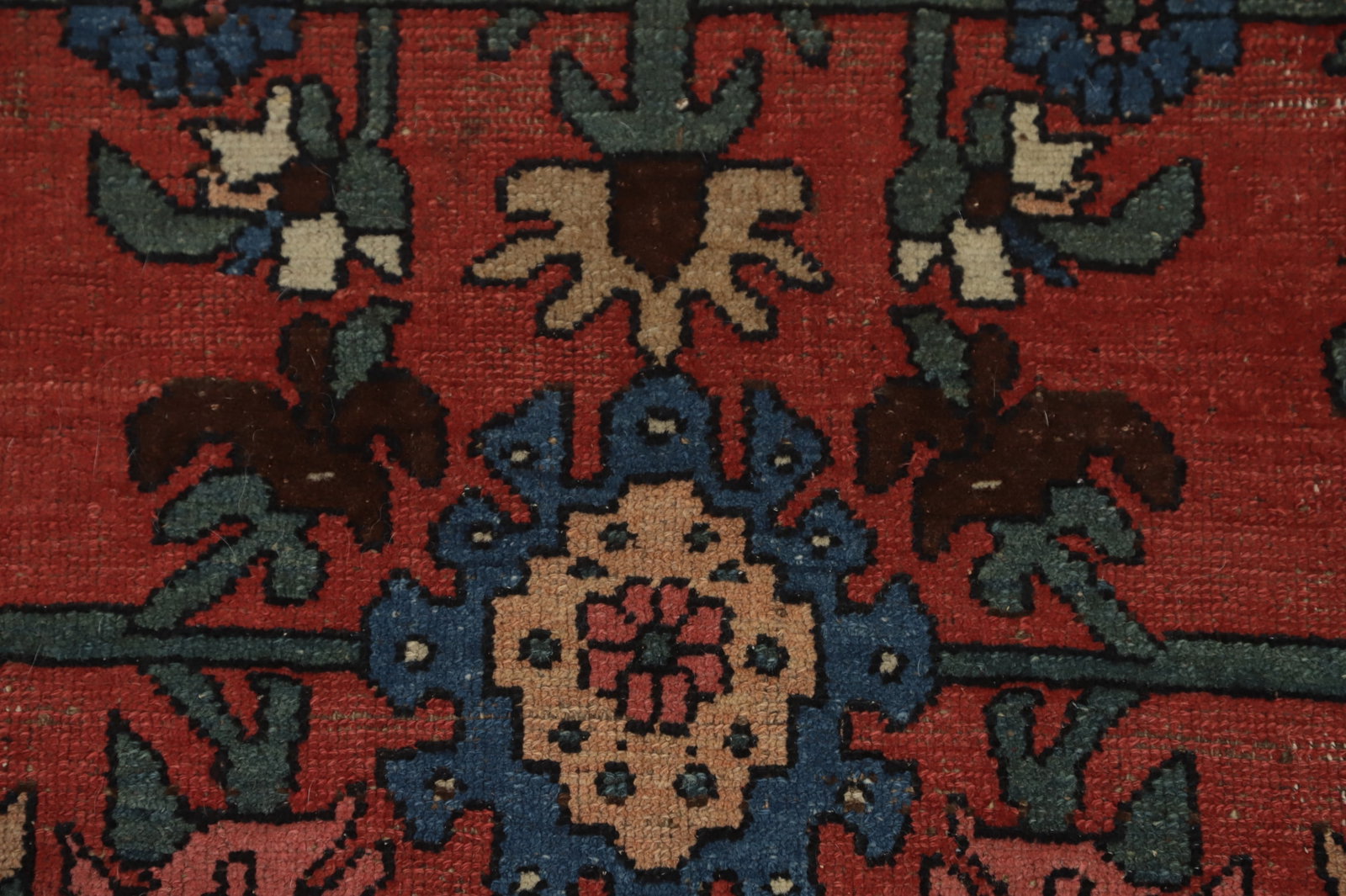 Pre-1900 Vegetable Dye Bidjar Halvaei Persian Rug 4x7 - 7