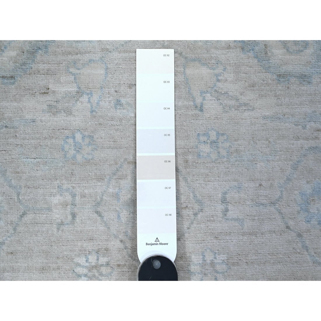 Gray Hand Knotted White Wash Peshawar Wool Runner Oriental Rug - 3