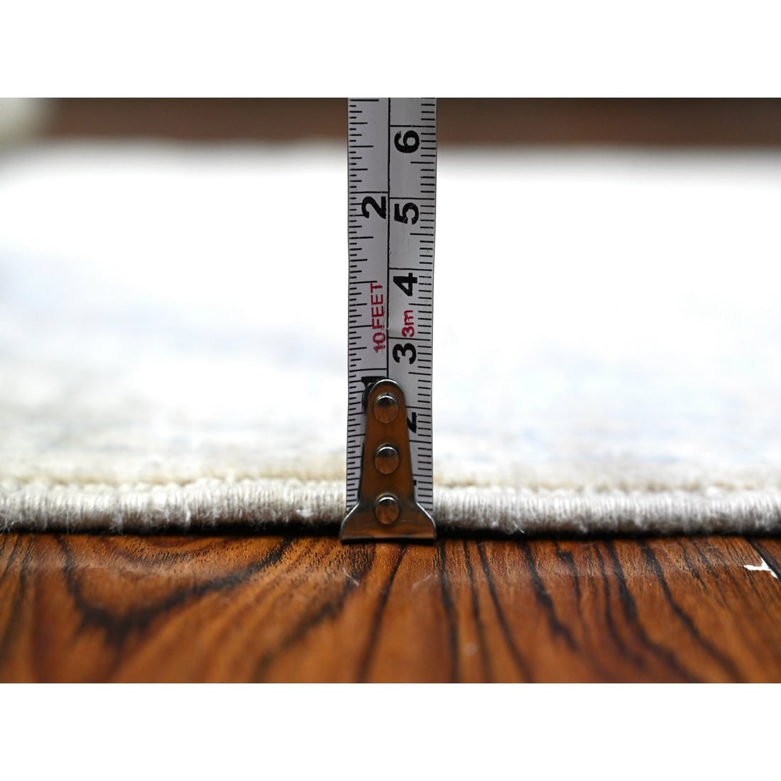 Gray Hand Knotted White Wash Peshawar Wool Runner Oriental Rug - 5