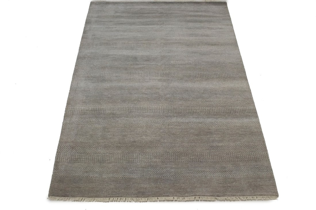 Khaki Grass Design 6X9 Modern Oriental Rug - 3