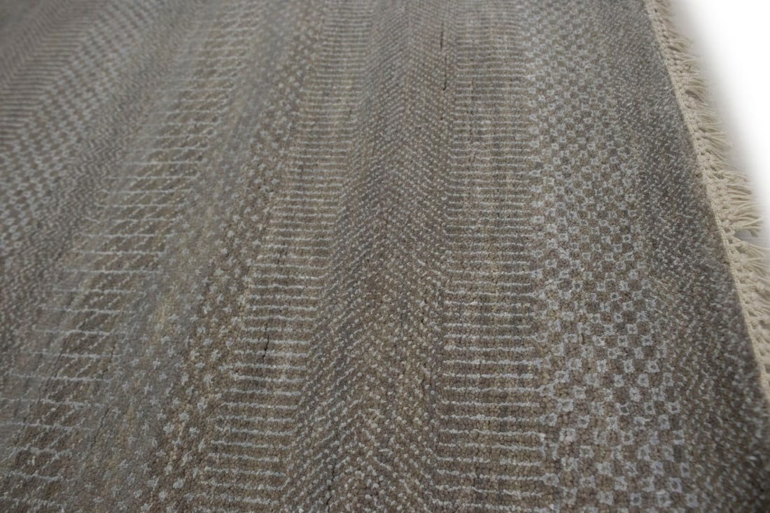 Khaki Grass Design 6X9 Modern Oriental Rug - 8
