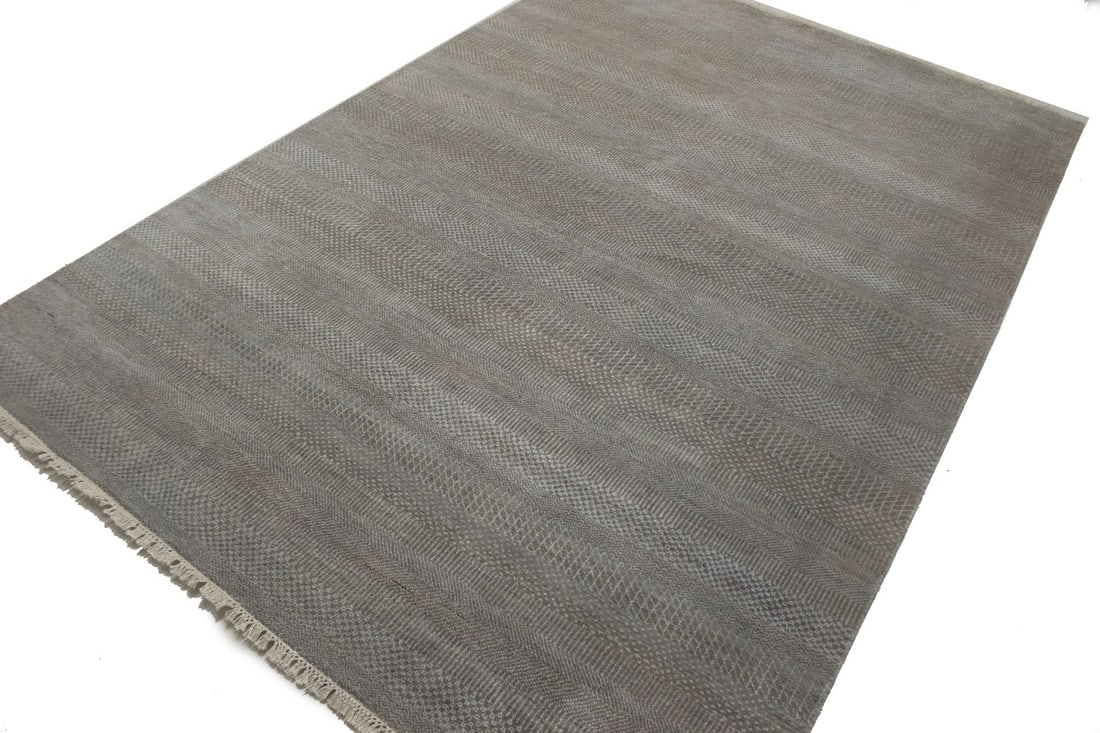 Khaki Grass Design 6X9 Modern Oriental Rug - 9