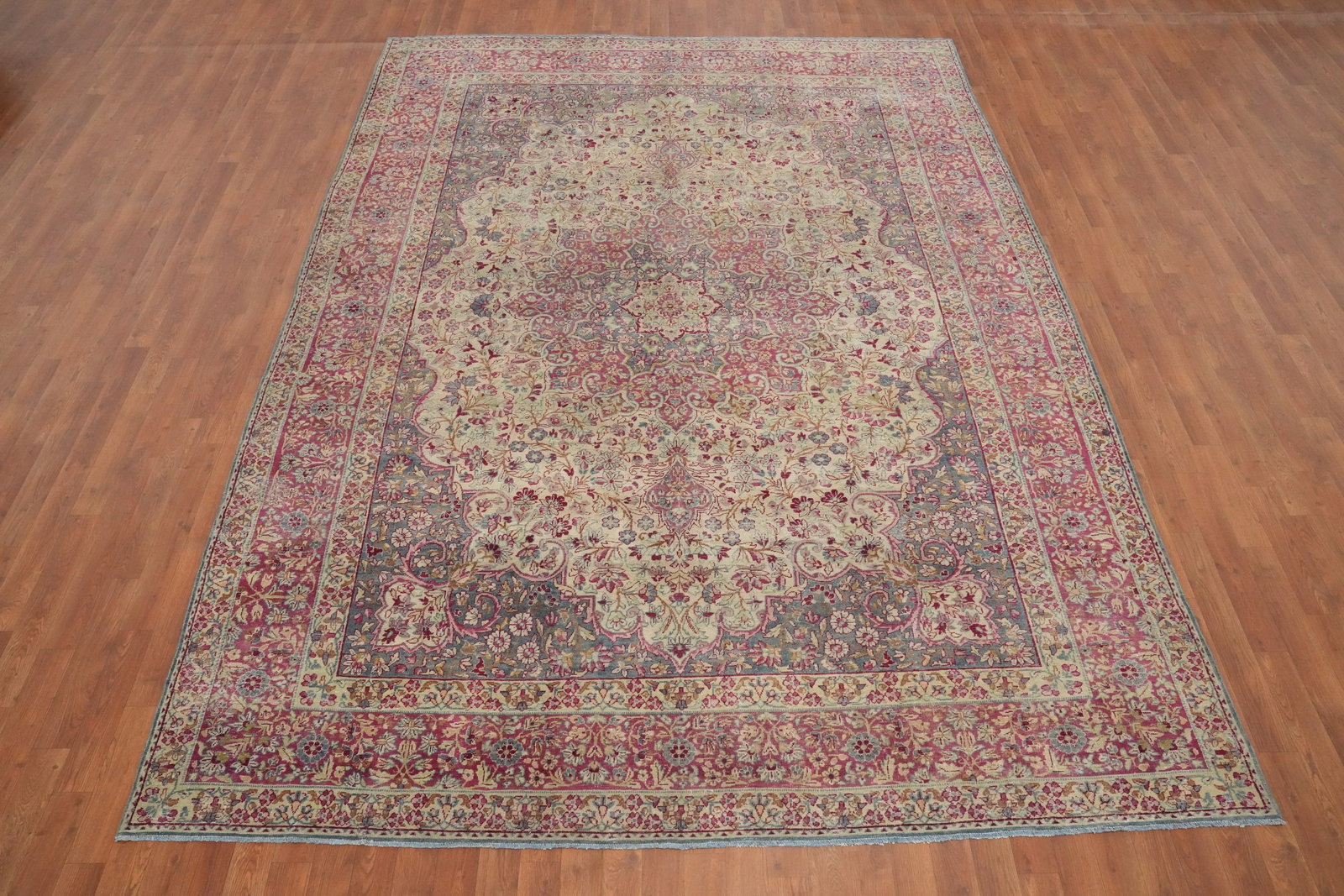 Pre-1900 Vegetable Dye Kerman Ravar Persian Area Rug 8x11 - 2