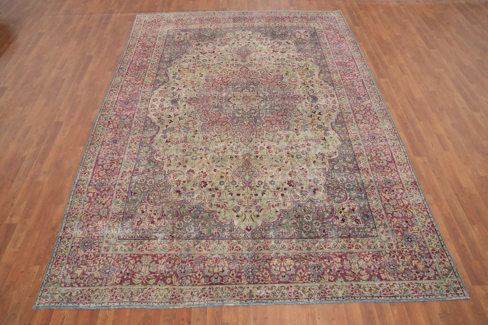 Pre-1900 Vegetable Dye Kerman Ravar Persian Area Rug 8x11 - 4