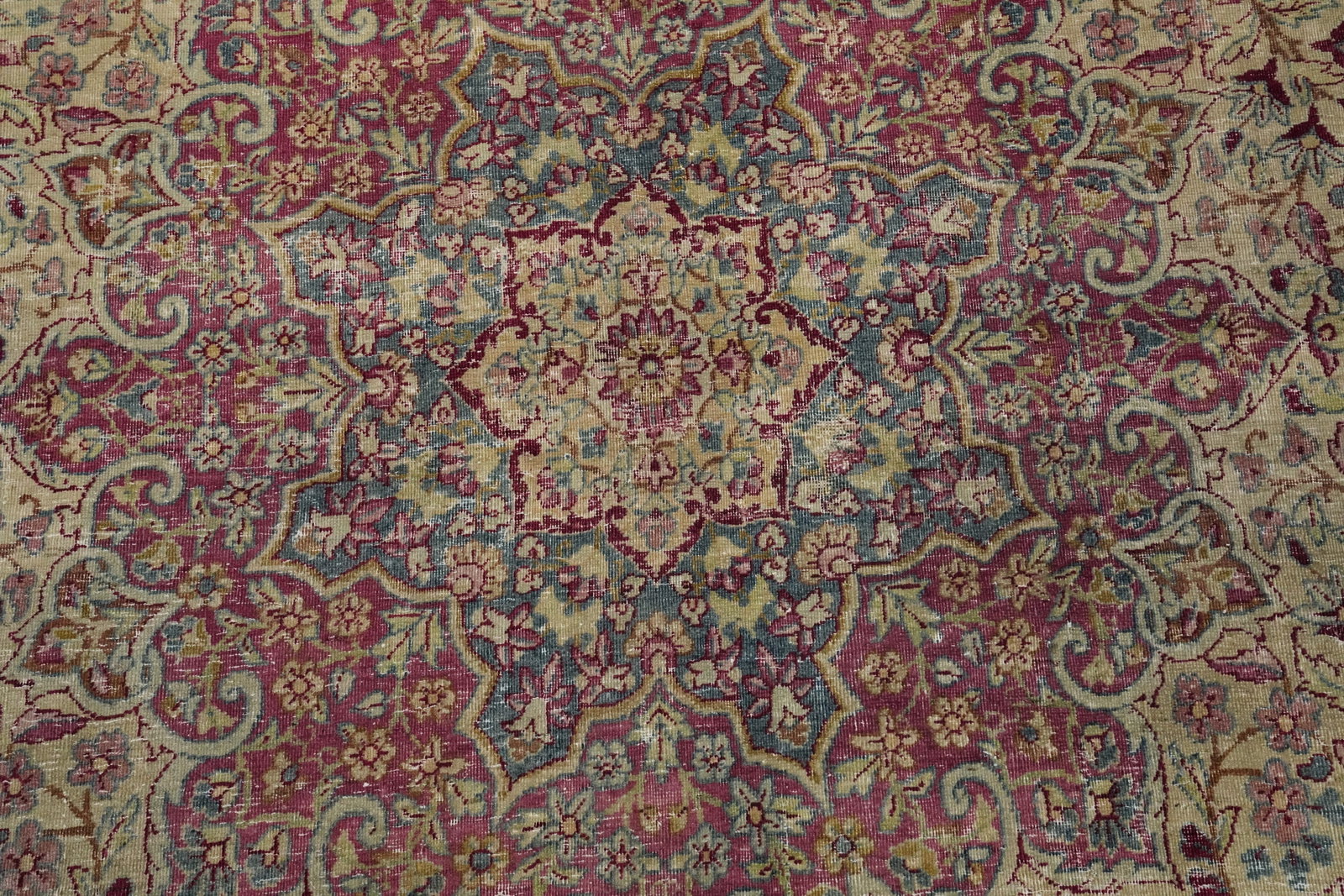 Pre-1900 Vegetable Dye Kerman Ravar Persian Area Rug 8x11 - 5
