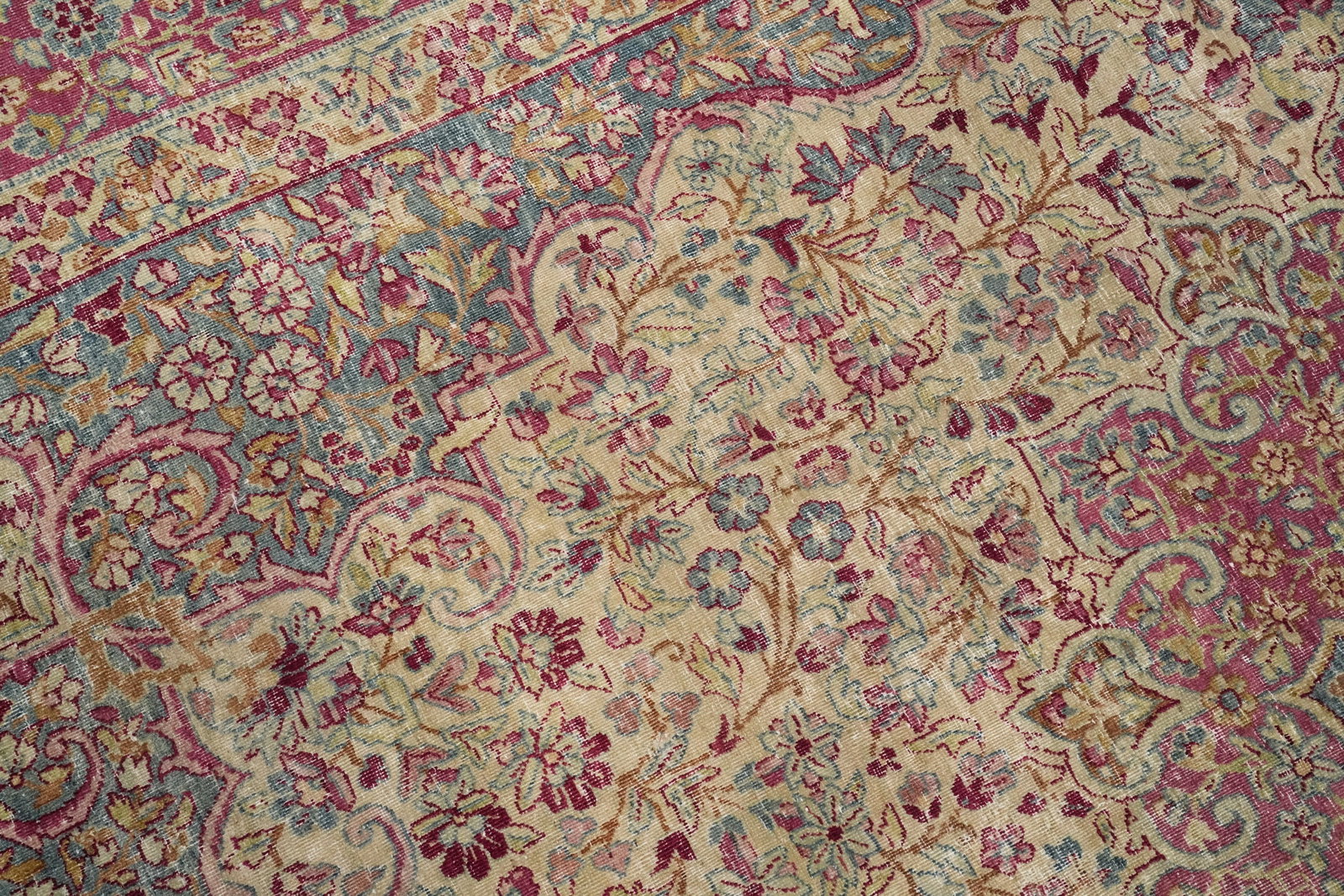 Pre-1900 Vegetable Dye Kerman Ravar Persian Area Rug 8x11 - 7