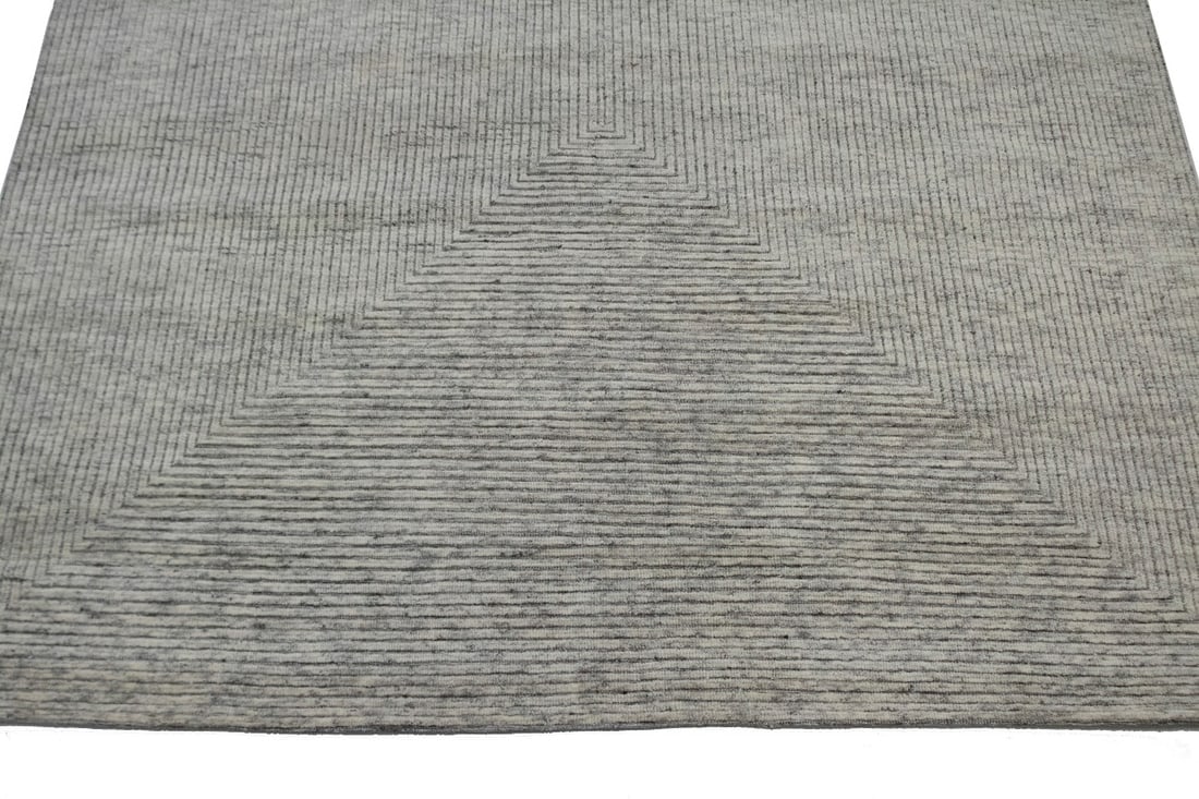 Cream Geometric 8X10 Oriental Modern Rug - 5