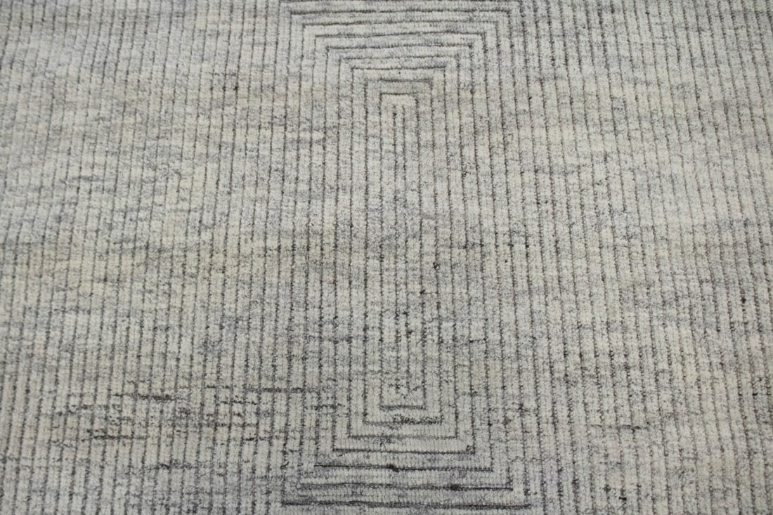 Cream Geometric 8X10 Oriental Modern Rug - 7