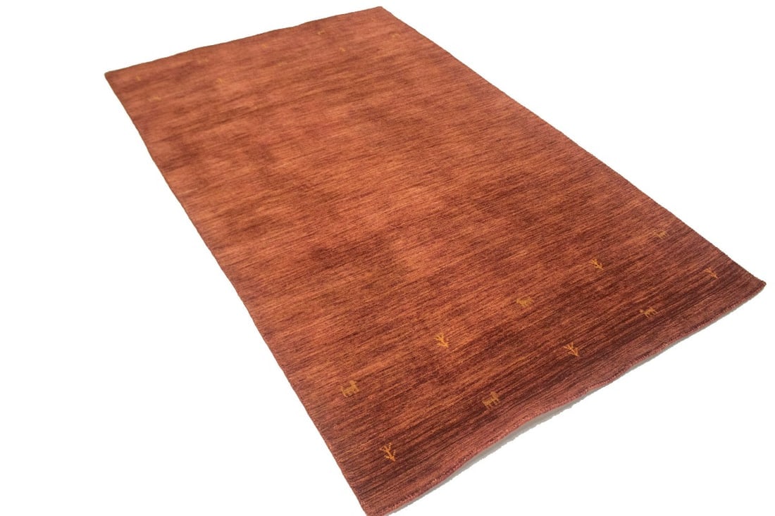 Solid Rusty Red 4X6 Oriental Modern Rug - 5