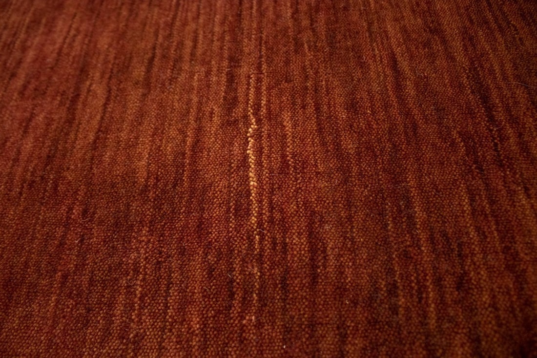 Solid Rusty Red 4X6 Oriental Modern Rug - 6