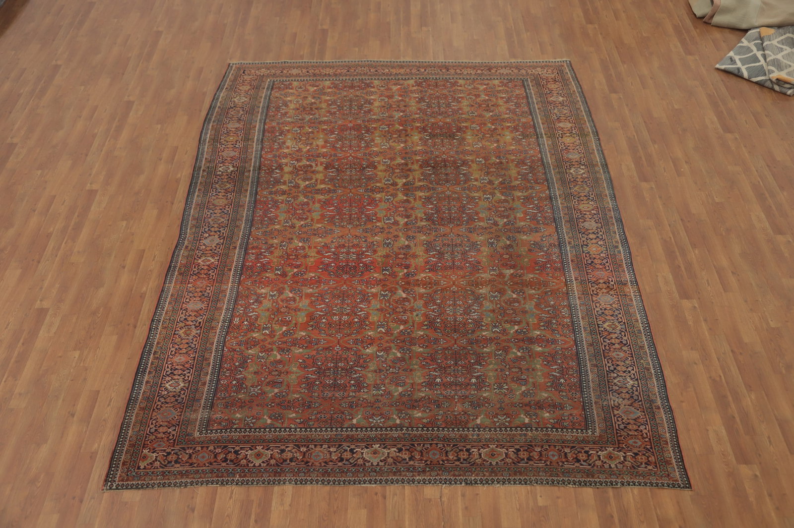 Pre-1900 Vegetable Dye Sarouk Farahan Persian Area Rug 9x12 - 2