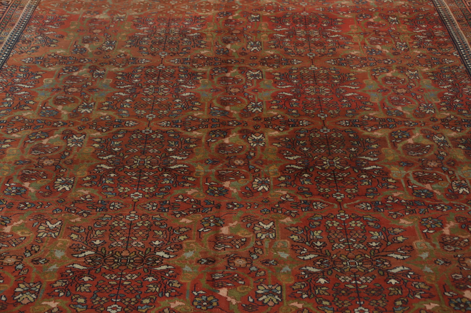 Pre-1900 Vegetable Dye Sarouk Farahan Persian Area Rug 9x12 - 5
