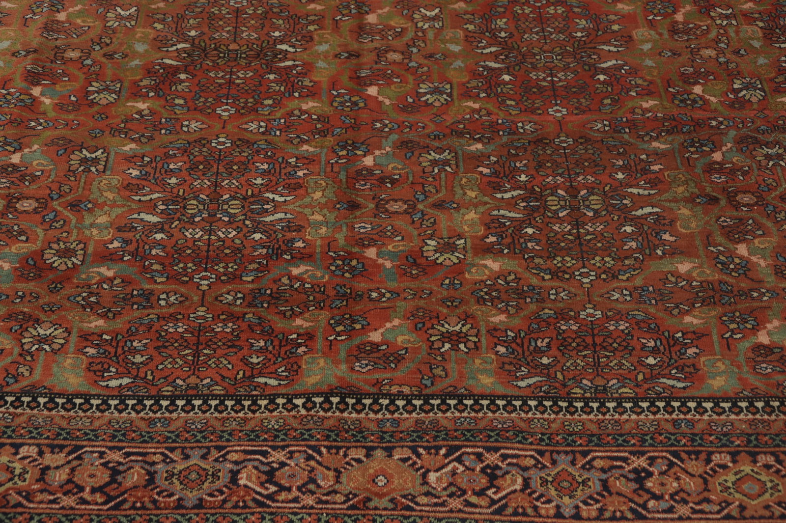 Pre-1900 Vegetable Dye Sarouk Farahan Persian Area Rug 9x12 - 6