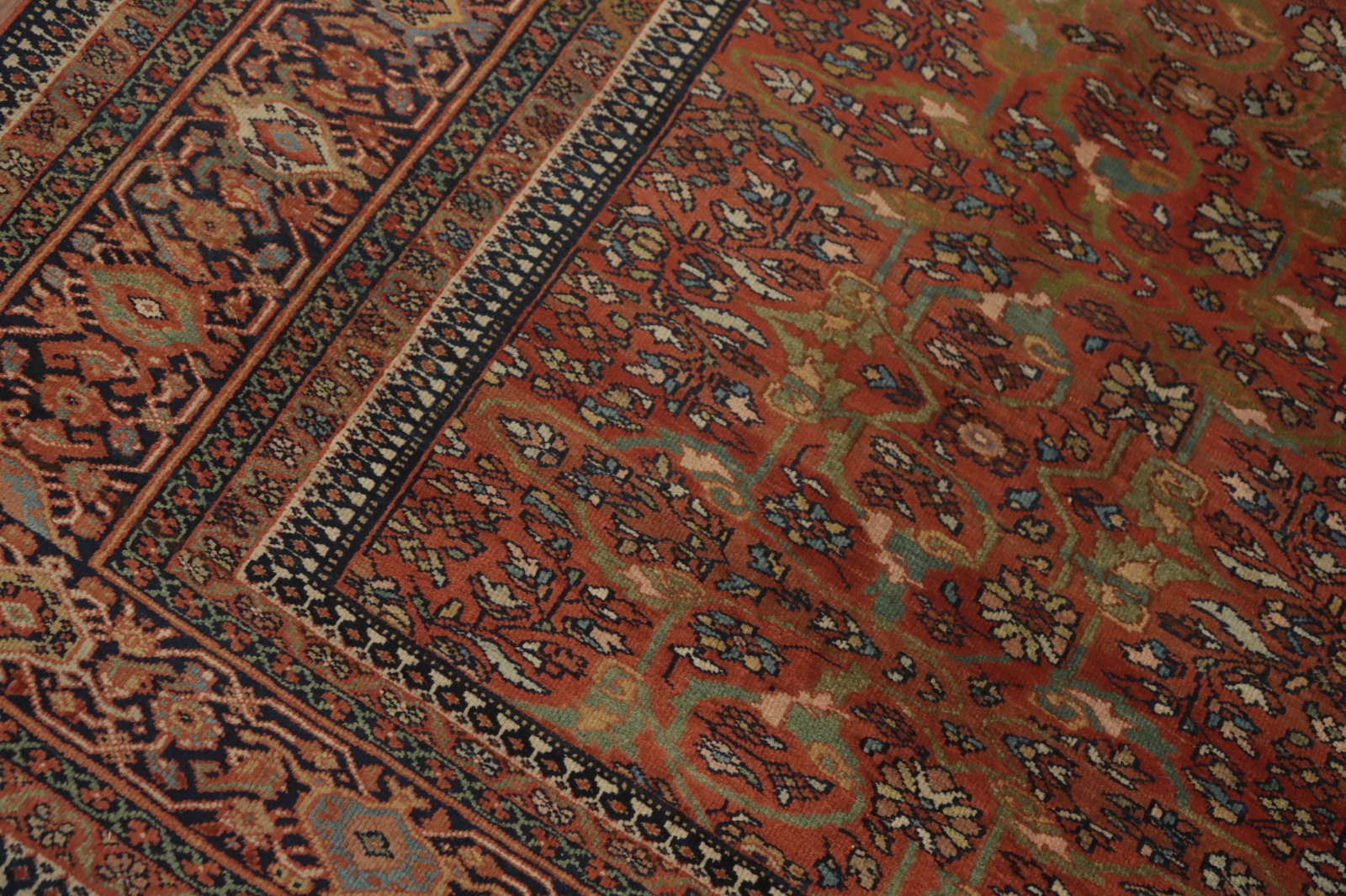 Pre-1900 Vegetable Dye Sarouk Farahan Persian Area Rug 9x12 - 7
