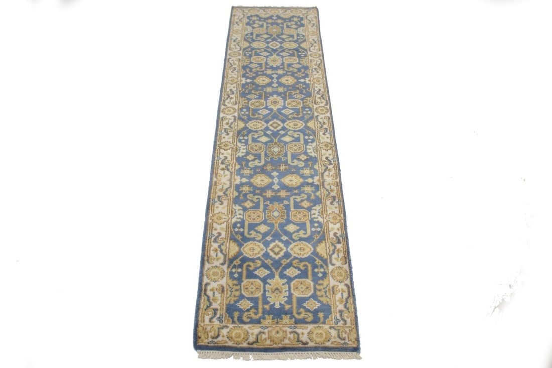 Gray Floral 3X10 Oushak Chobi Oriental Runner Rug - 3