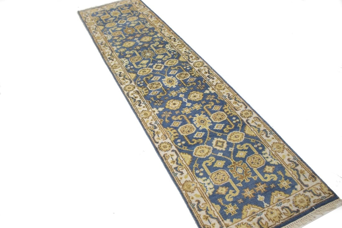 Gray Floral 3X10 Oushak Chobi Oriental Runner Rug - 5