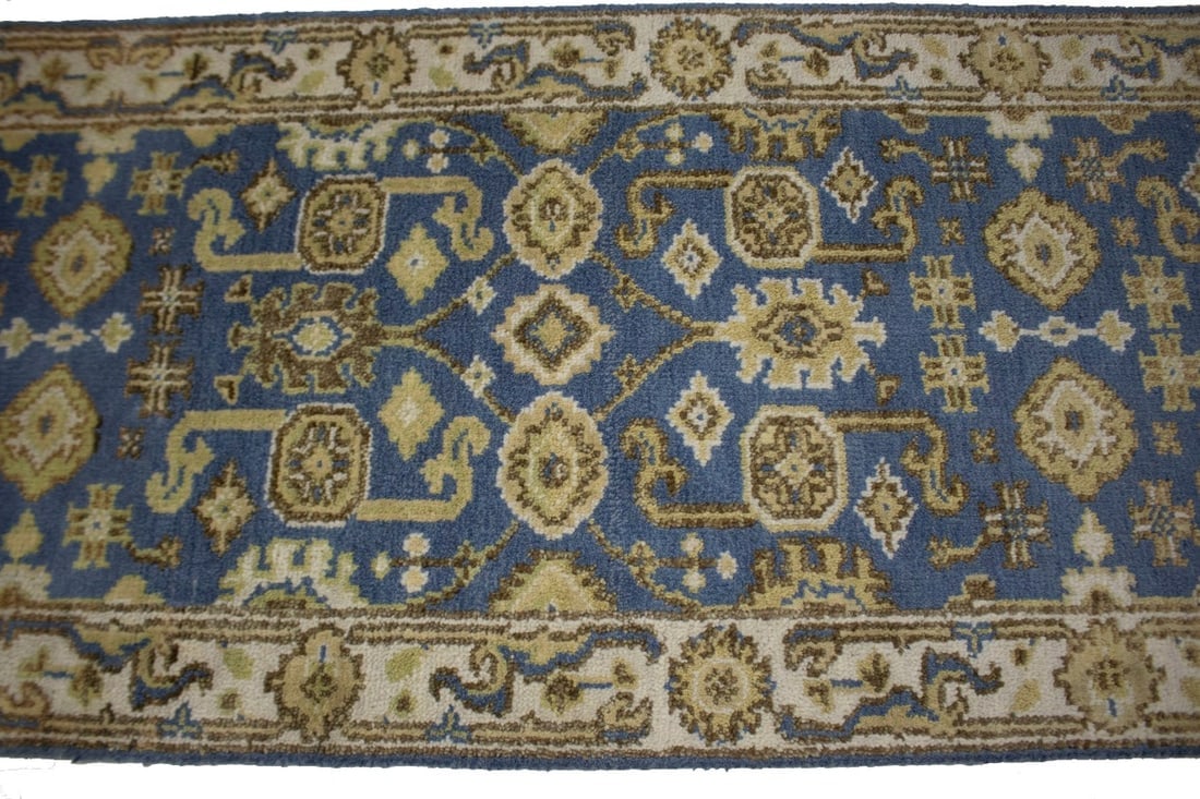 Gray Floral 3X10 Oushak Chobi Oriental Runner Rug - 6