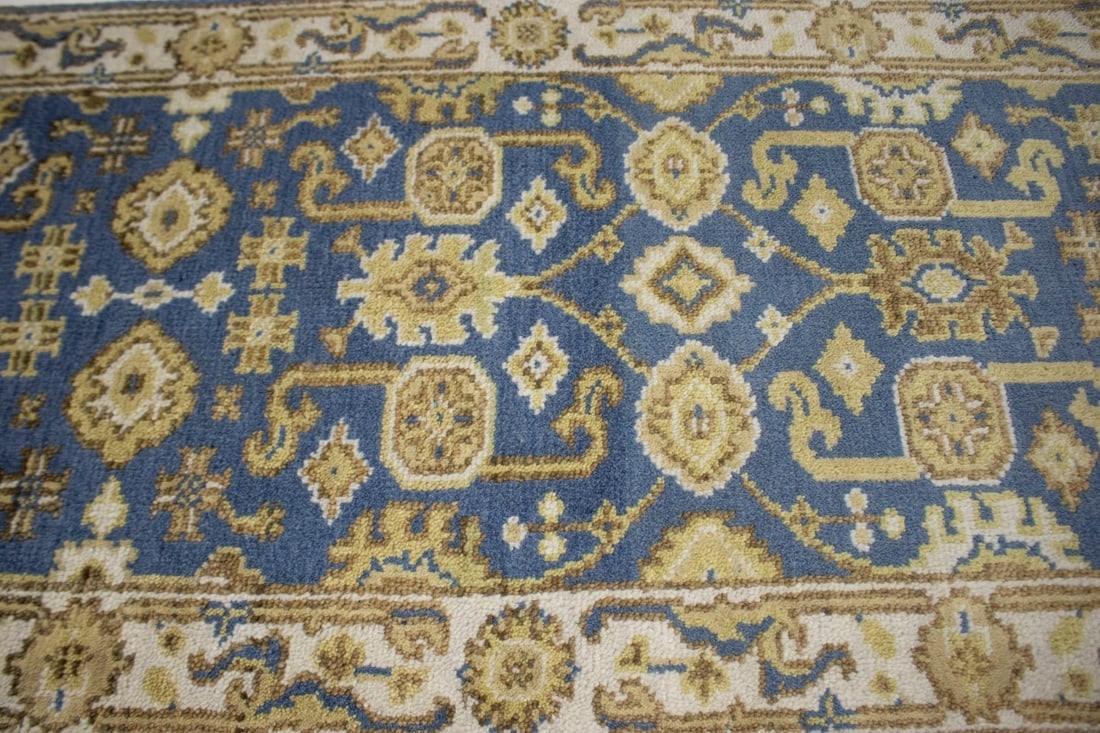 Gray Floral 3X10 Oushak Chobi Oriental Runner Rug - 9