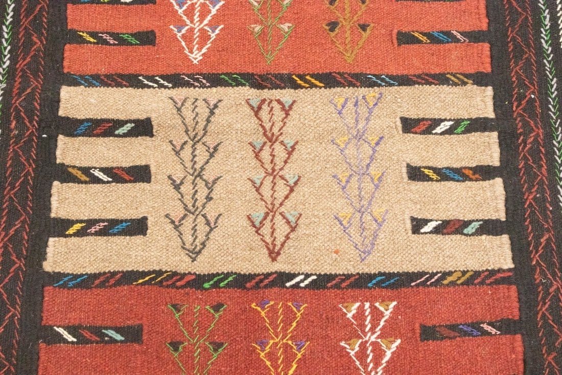 Khaki Tribal 4X6 Sumak Herati Persian Rug - 9