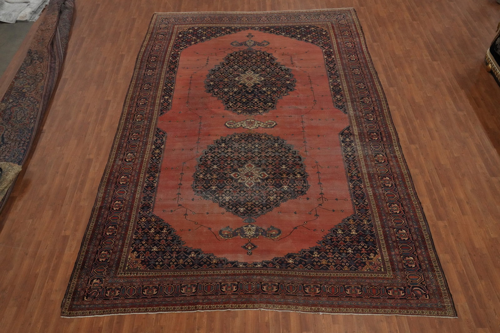Pre-1900 Vegetable Dye Sarouk Farahan Persian Large Rug 10x16 - 2