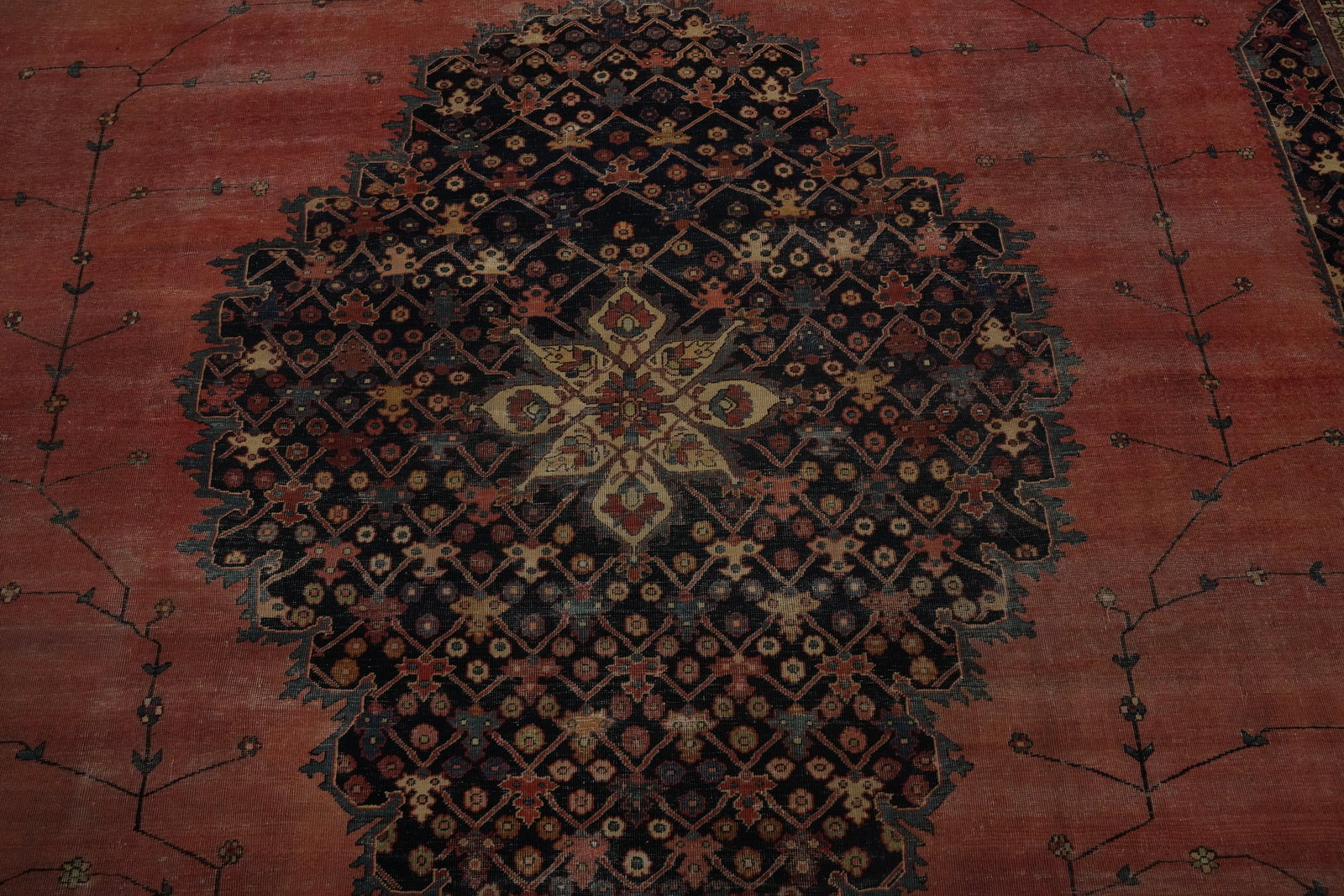 Pre-1900 Vegetable Dye Sarouk Farahan Persian Large Rug 10x16 - 5