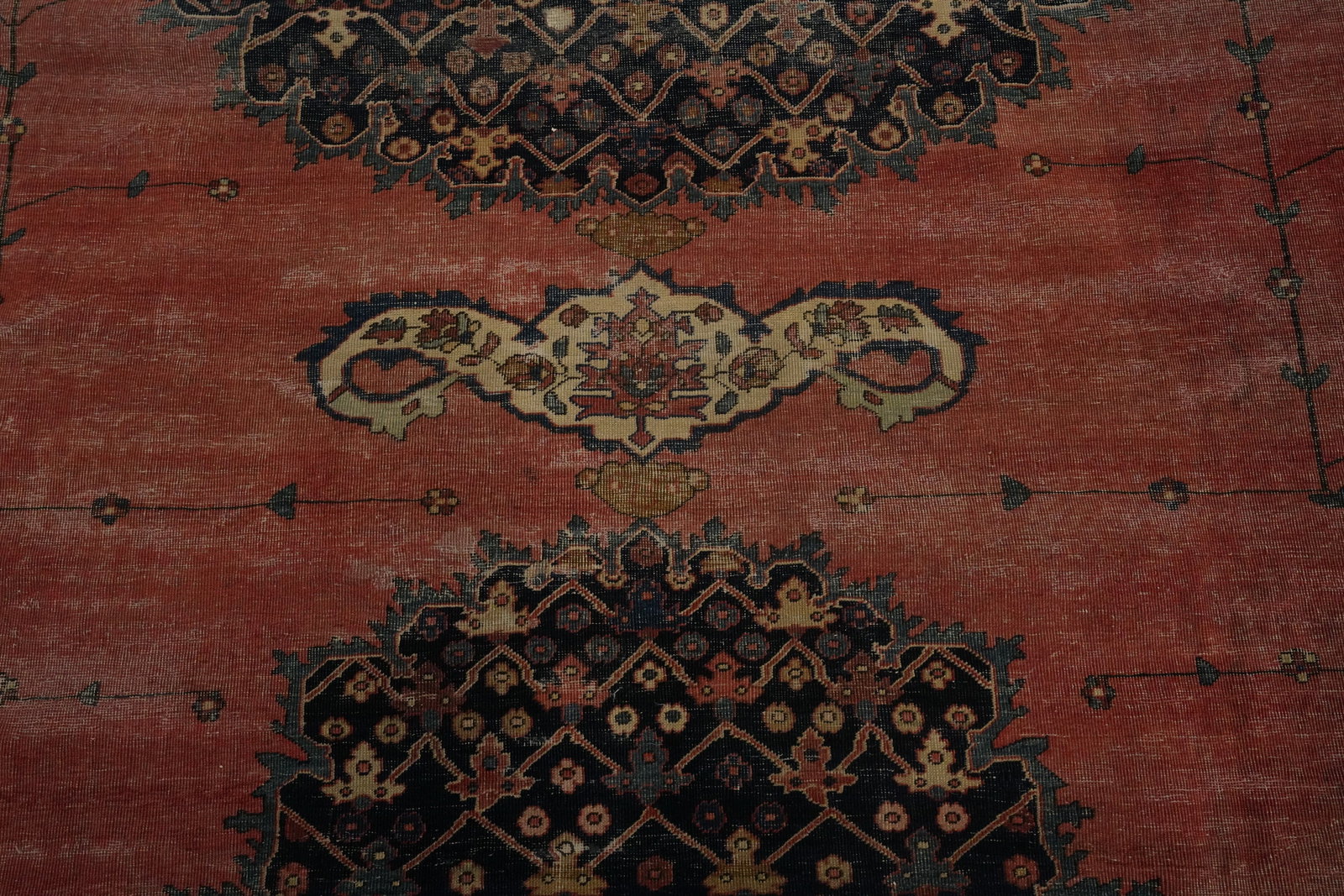 Pre-1900 Vegetable Dye Sarouk Farahan Persian Large Rug 10x16 - 6