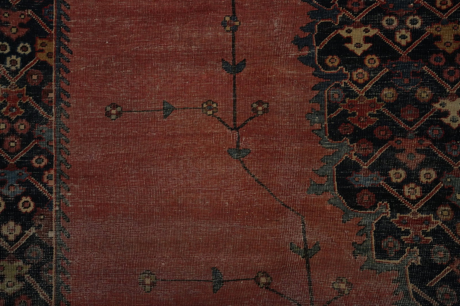 Pre-1900 Vegetable Dye Sarouk Farahan Persian Large Rug 10x16 - 7