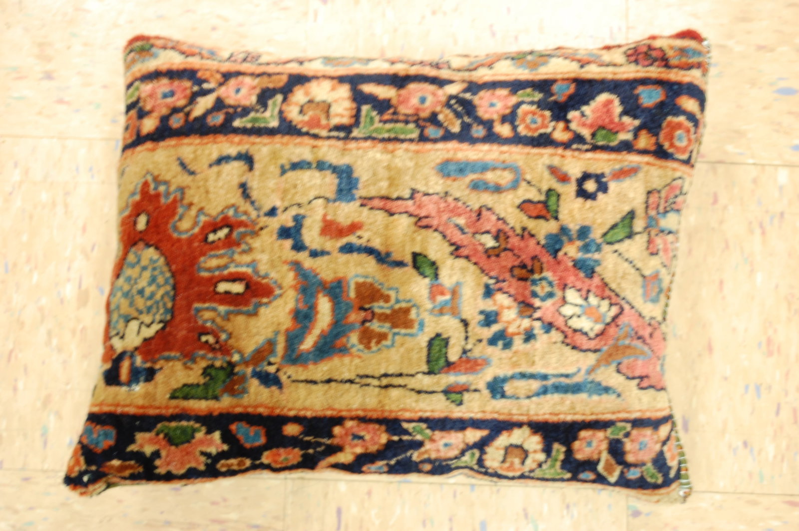 Hand-Made antique rug Pillow Cushion Rug 1'2" x 1' 8" (1 of 7)