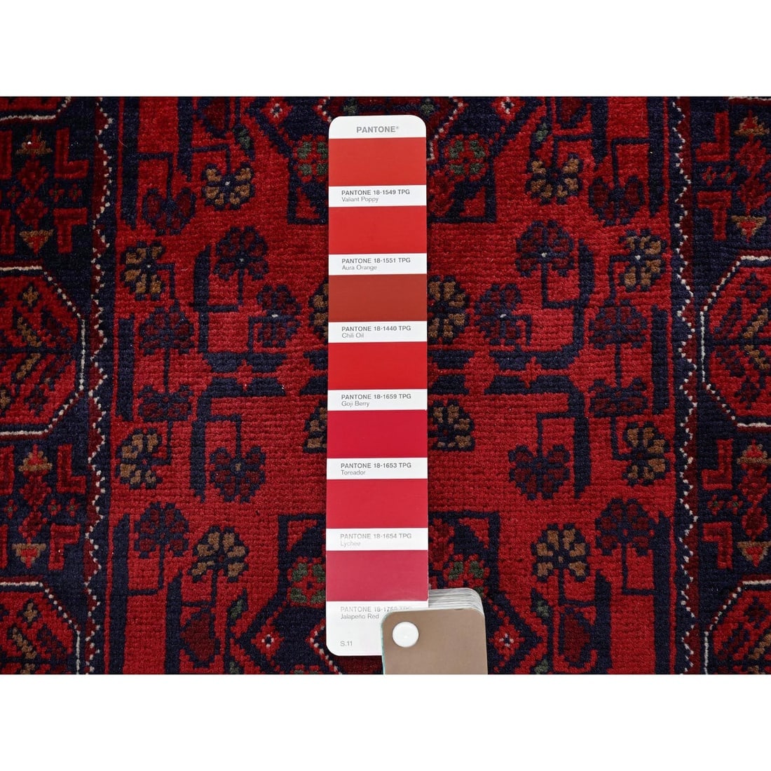 Red Afghan Khamyab Tribal Design Soft Wool Hand Knotted Runner Rug - 4