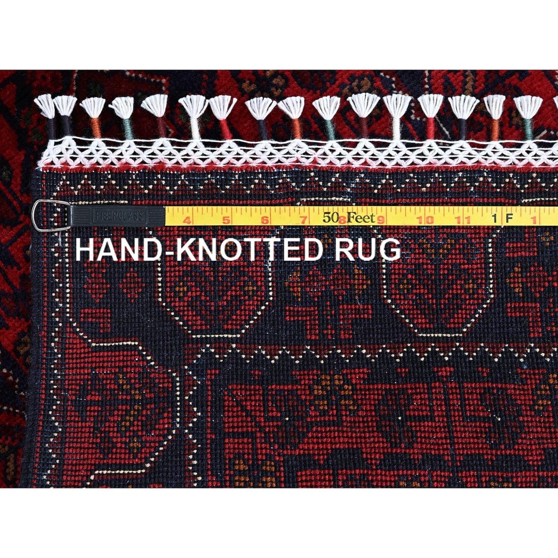 Red Afghan Khamyab Tribal Design Soft Wool Hand Knotted Runner Rug - 7