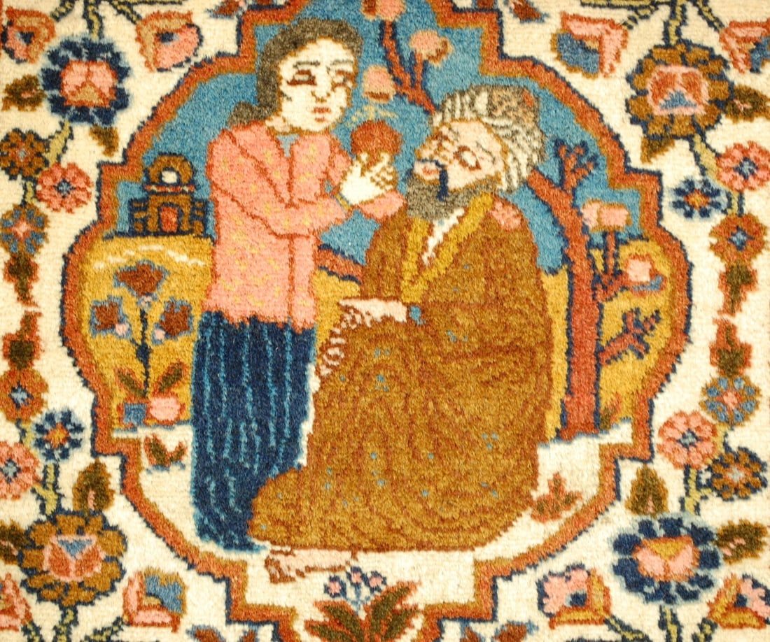 Persian Tabriz Rug 1'10"x2'6" - 7