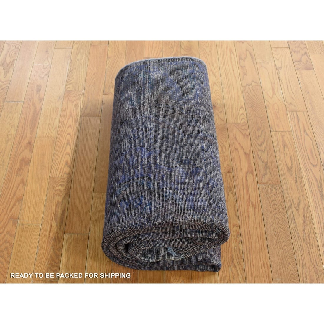 Purple Hand Knotted Overdyed Tabriz Pure Wool Oriental Rug - 5