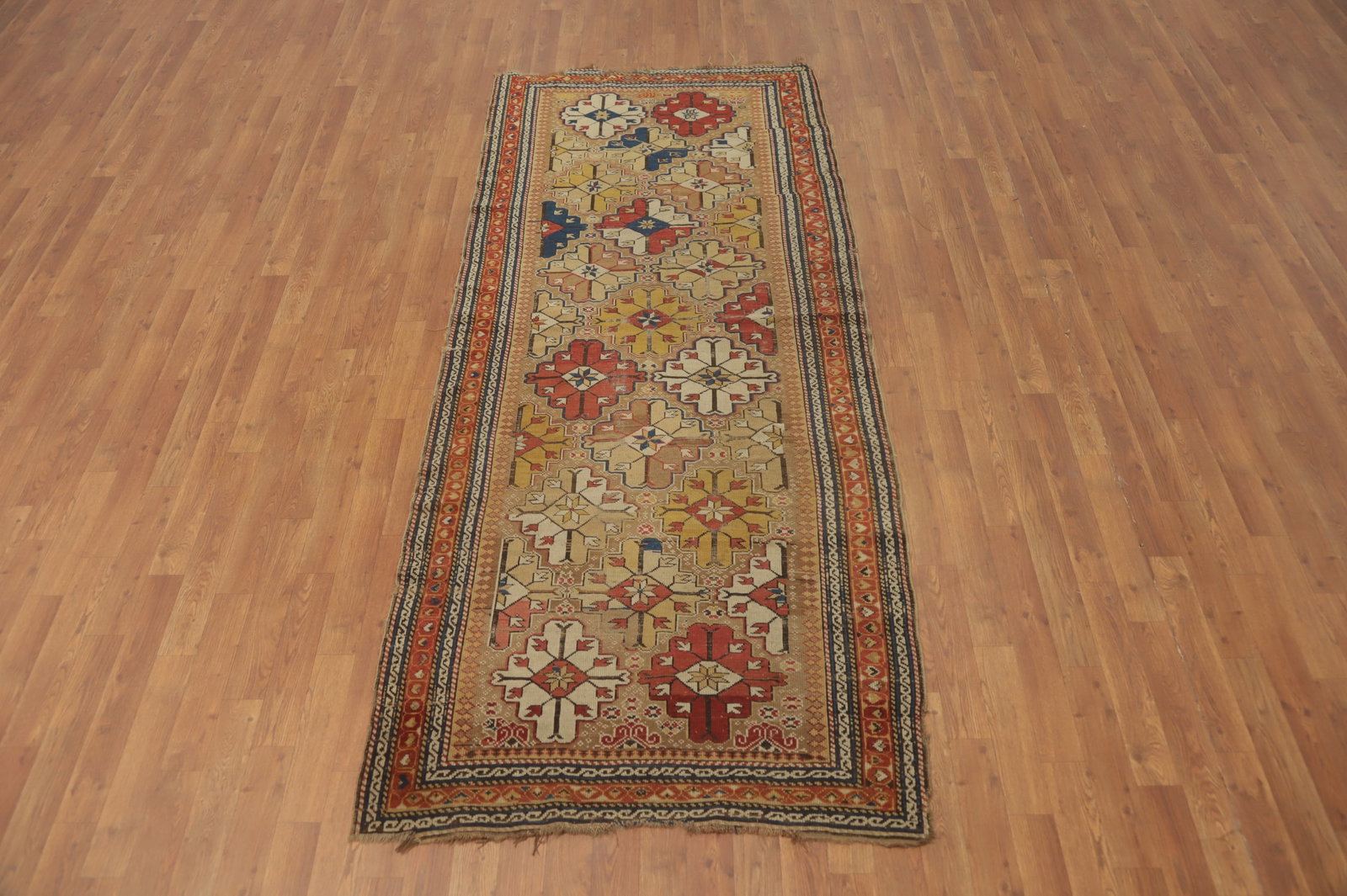 Pre-1990 Vegetable Dye Heriz Bakhshayesh Persian Runner Rug 4x9 - 2
