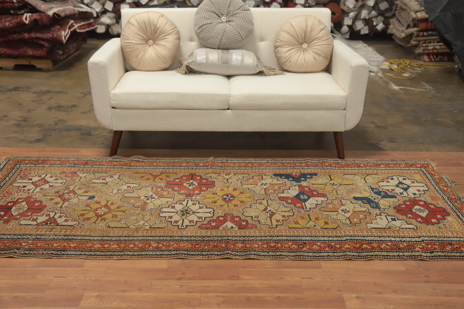 Pre-1990 Vegetable Dye Heriz Bakhshayesh Persian Runner Rug 4x9 - 3