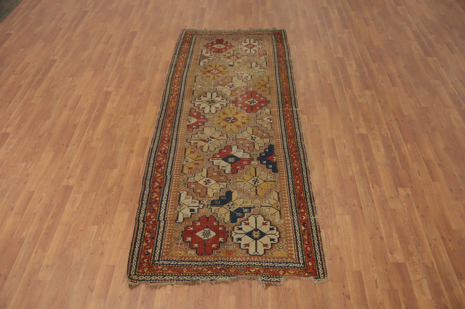 Pre-1990 Vegetable Dye Heriz Bakhshayesh Persian Runner Rug 4x9 - 4