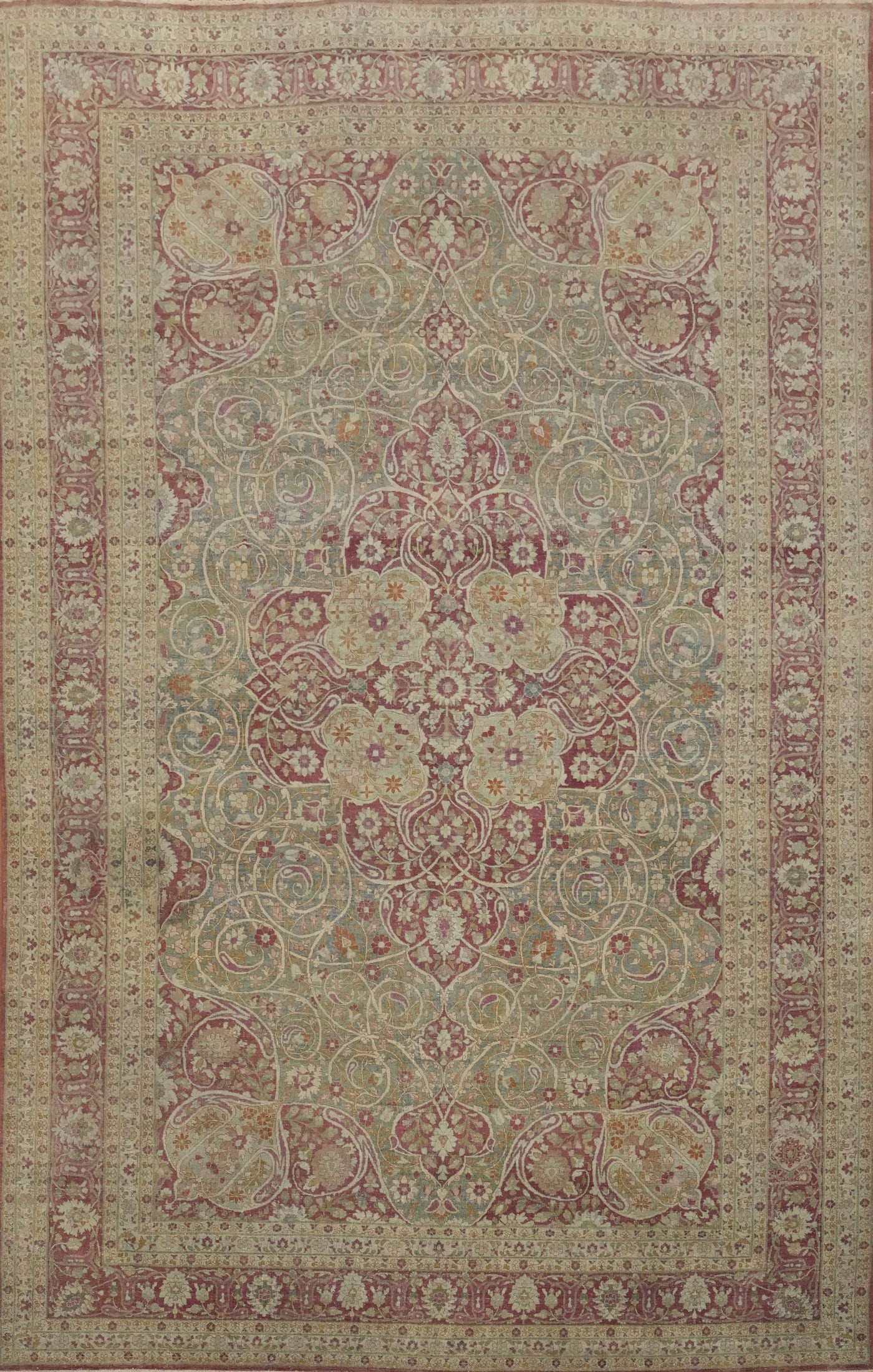 Pre-1900 Vegetable Dye Tabriz Haj Jalili Persian Large Rug 11x16 - 13
