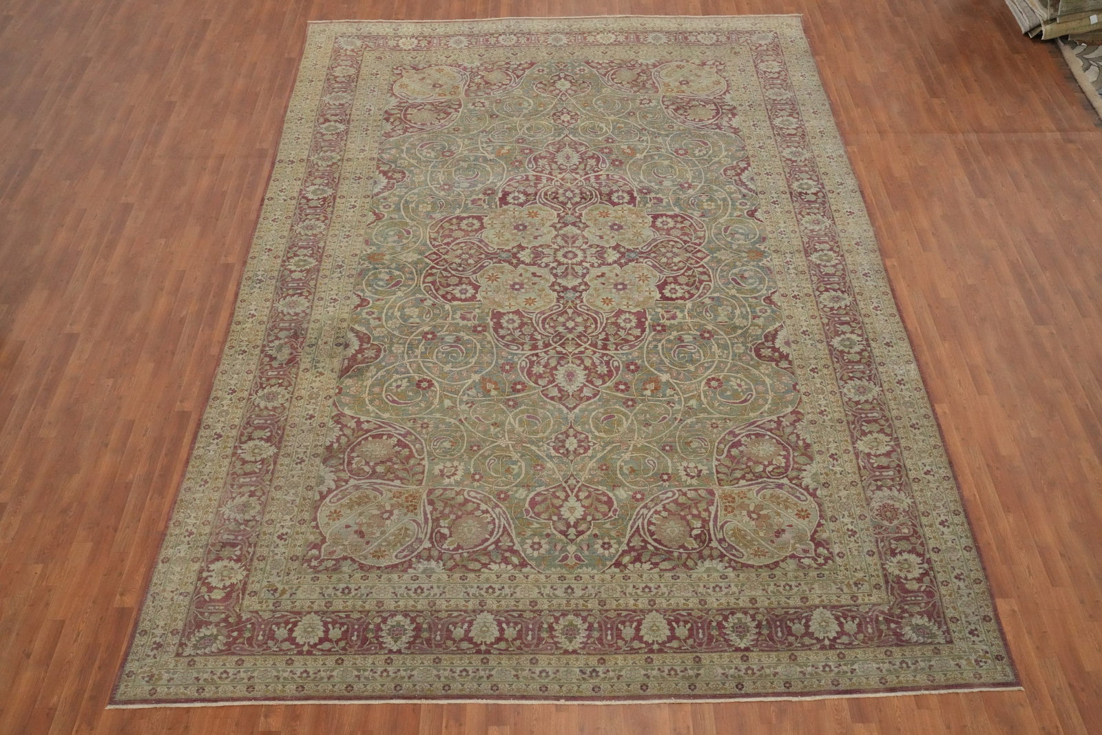 Pre-1900 Vegetable Dye Tabriz Haj Jalili Persian Large Rug 11x16 - 2