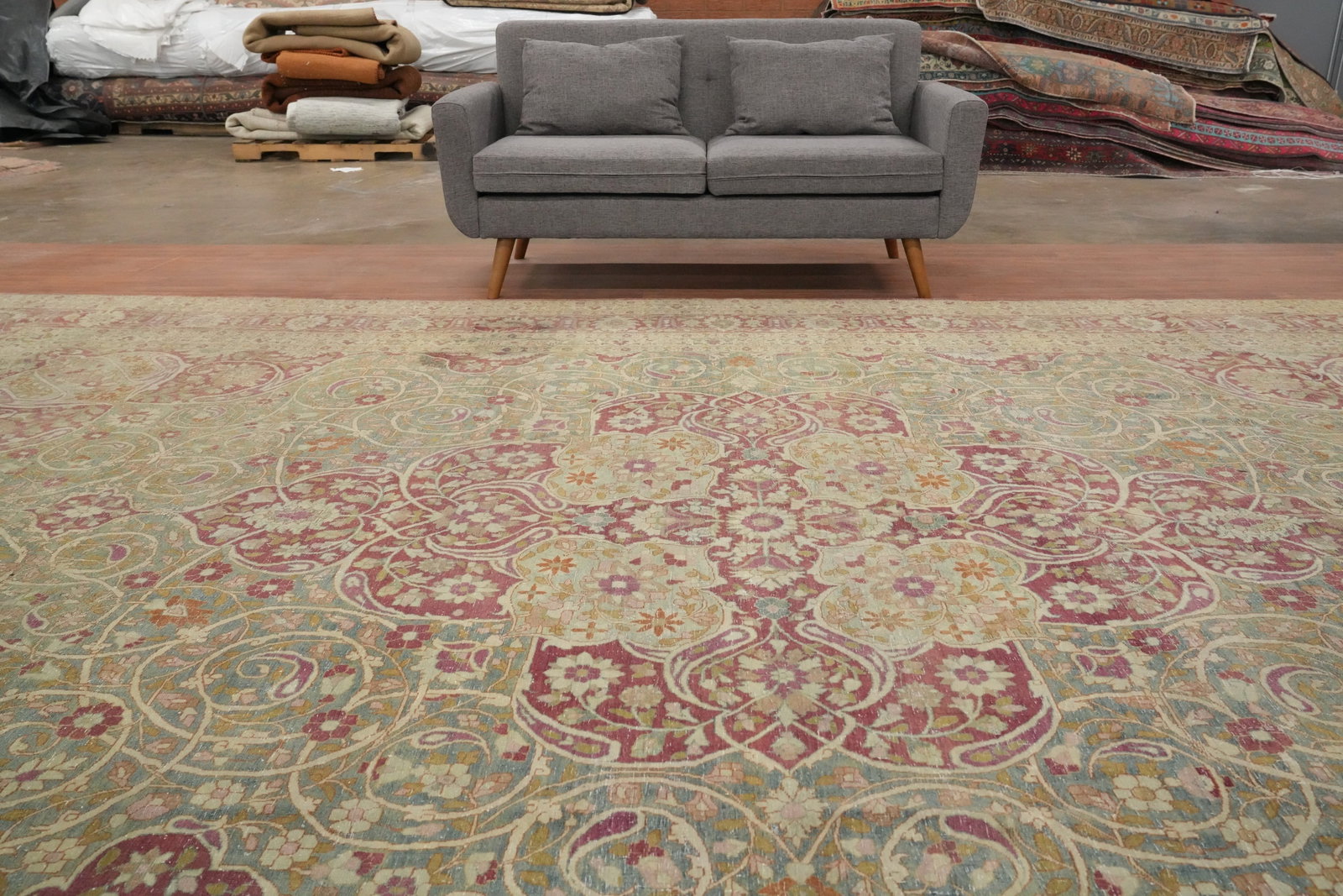 Pre-1900 Vegetable Dye Tabriz Haj Jalili Persian Large Rug 11x16 - 3