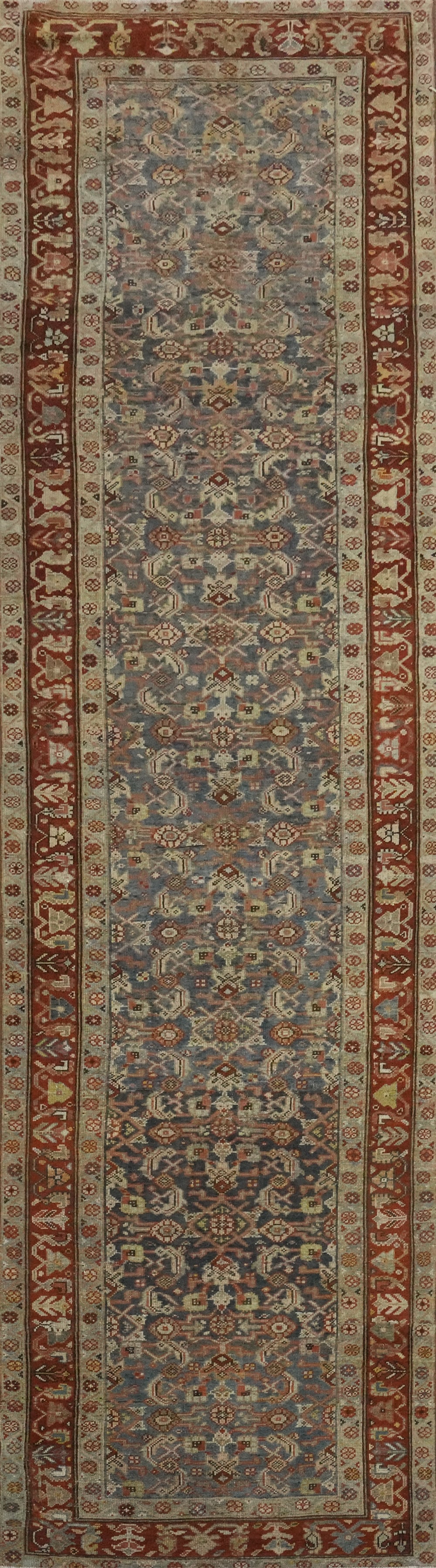 Pre-1900 Vegetable Dye Heriz Bakhshayesh Persian Runner Rug 3x15: Title: Pre-1900 Vegetable Dye Heriz Bakhshayesh Persian Runner Rug 3x15 Description:A Beautiful Genuine Iran ( Persia ) Heriz (Bakhshayesh) rug is Hand Knotted by skillful weavers in Iran