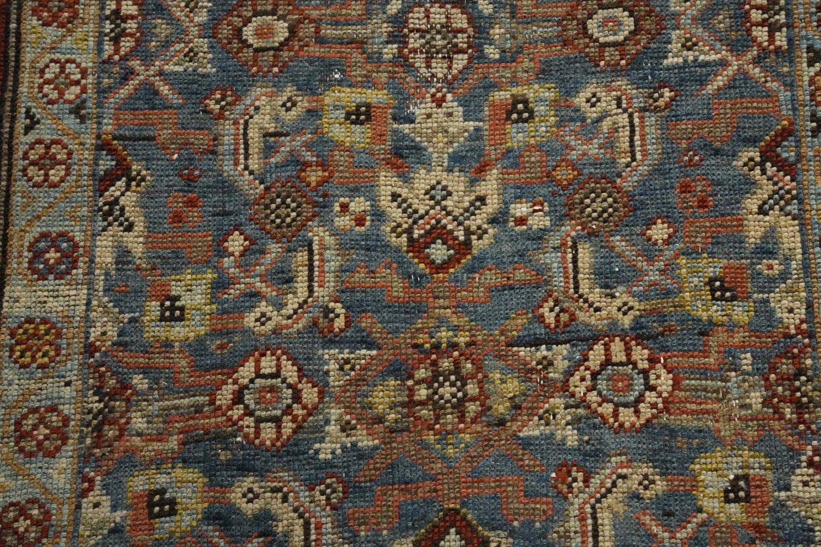 Pre-1900 Vegetable Dye Heriz Bakhshayesh Persian Runner Rug 3x15 - 5