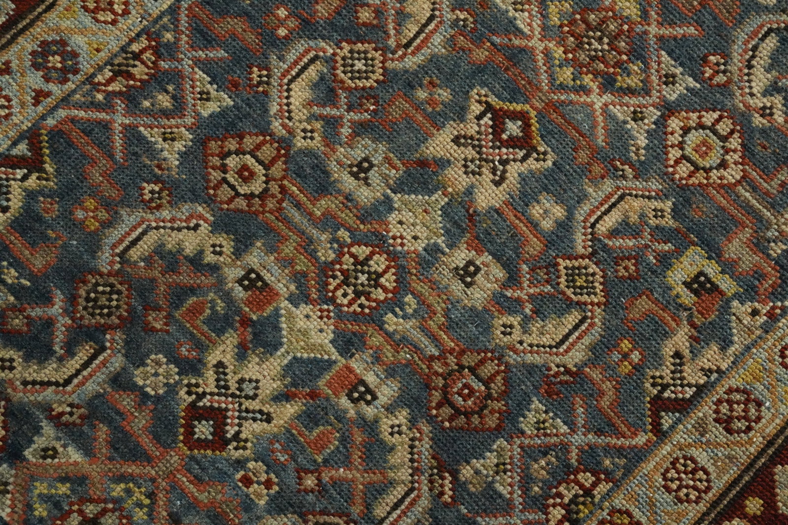 Pre-1900 Vegetable Dye Heriz Bakhshayesh Persian Runner Rug 3x15 - 7