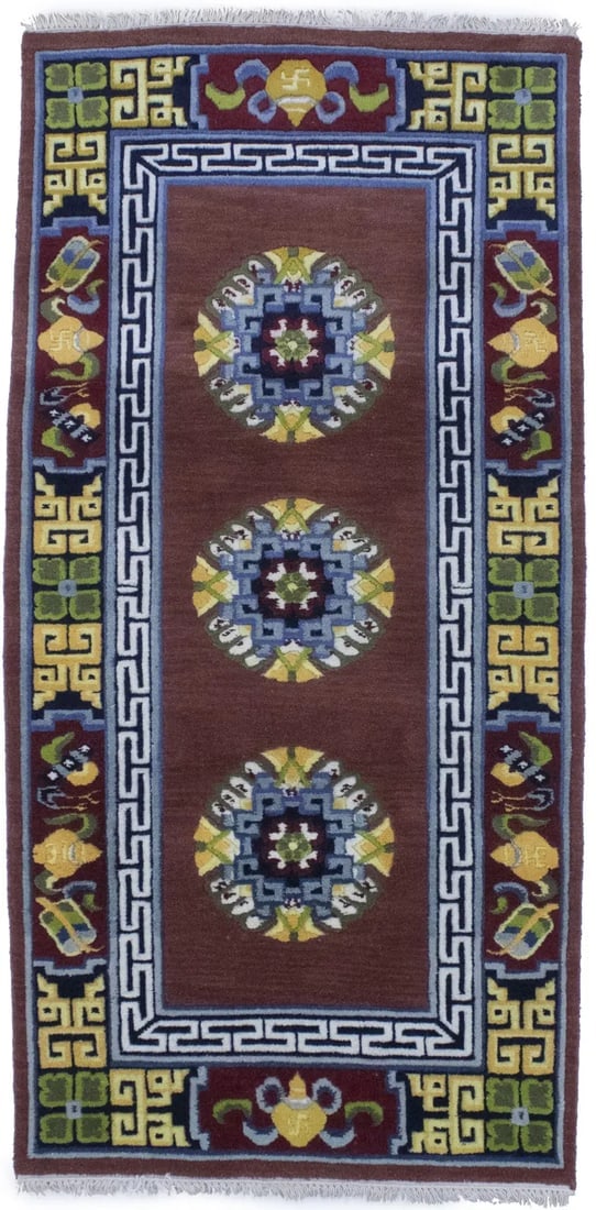Maroon Red Floral 3X6 Chinese Style Oriental Rug - 10