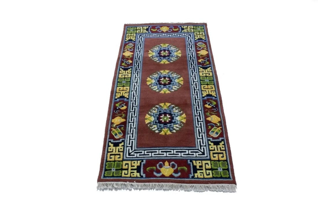 Maroon Red Floral 3X6 Chinese Style Oriental Rug - 6